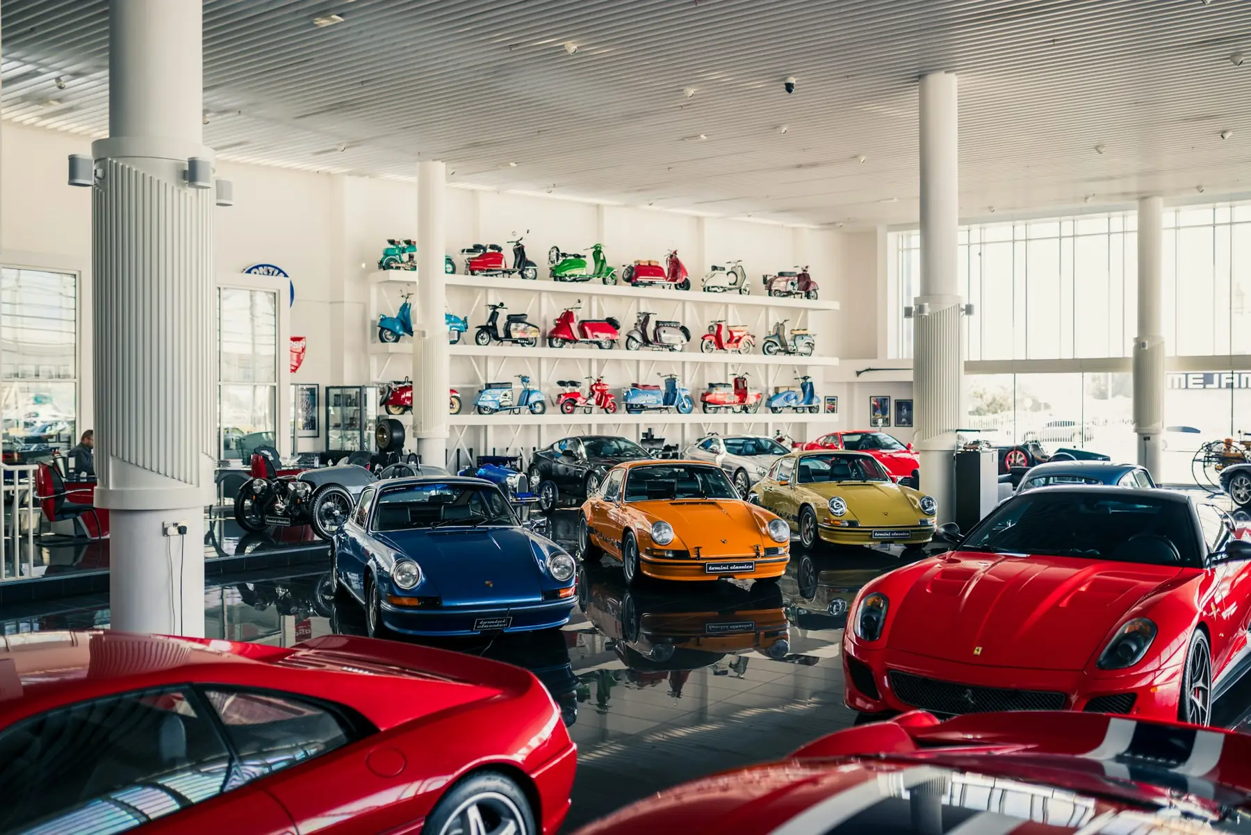 The Kane showroom floor with cars on display